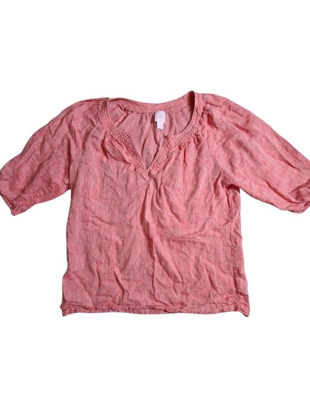 Ann Mashburn Pink Linen Top Size Medium